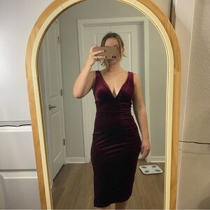 Maroon velvet dress